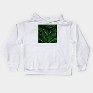 Green Texture Waves Kids Hoodie